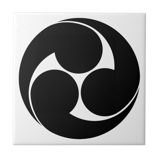 Hidari Mitsudomoe (Without Ground) Tile (Front)