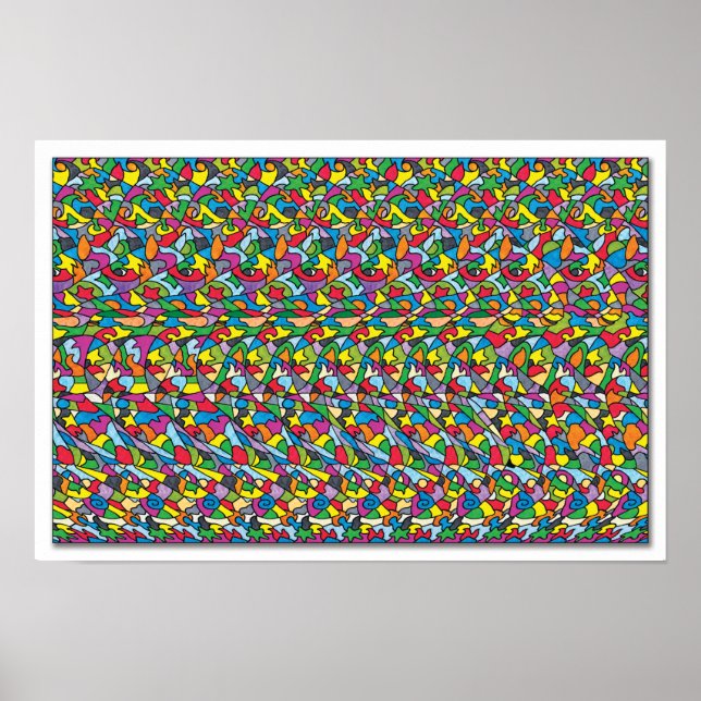 Hidden 3D Stereogram Poster - Running Free (Front)