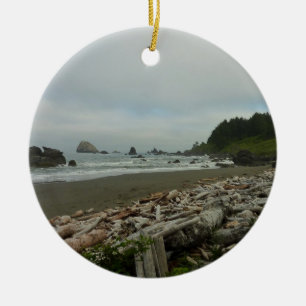 Hidden Beach I at Redwood National Park Ceramic Ornament