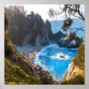 Hidden Beach Paradise Ocean Waves Poster