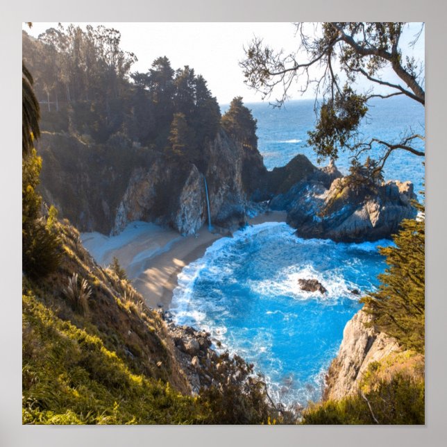 Hidden Beach Paradise Ocean Waves Poster (Front)