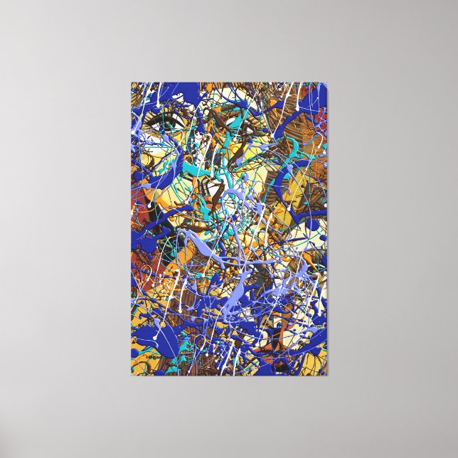 Hidden Behind Splatter Abstract Canvas Print (Front)