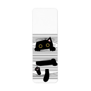 Hidden Black Cat Cute Funny Minimalist Animal Love