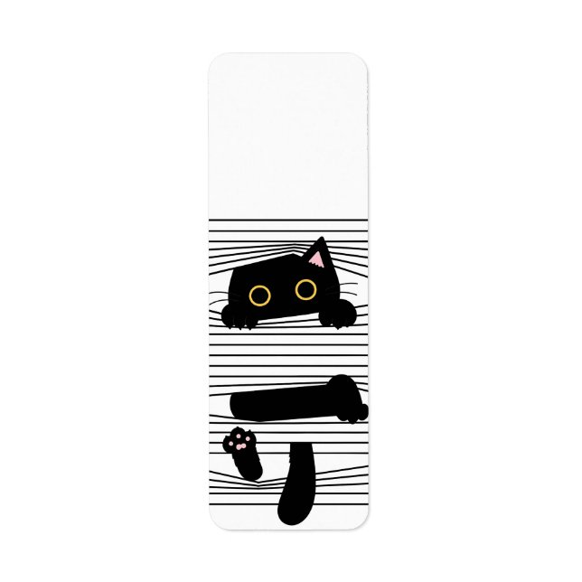 Hidden Black Cat Cute Funny Minimalist Animal Love (Front)