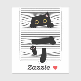 Hidden Black Cat Cute Funny Minimalist Animal Love