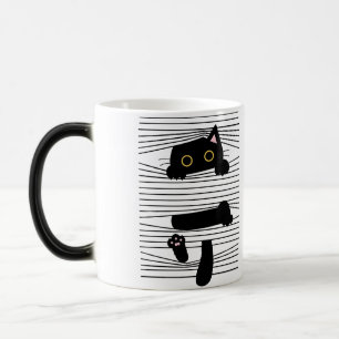 Hidden Black Cat Cute Funny Minimalist Animal Love Magic Mug