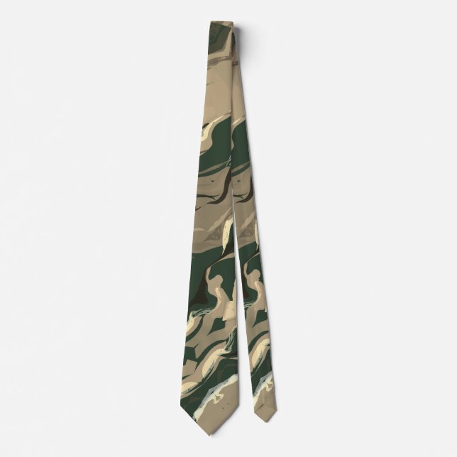 Hidden Delicate Camouflage Leaf Shapes Tie (Front)