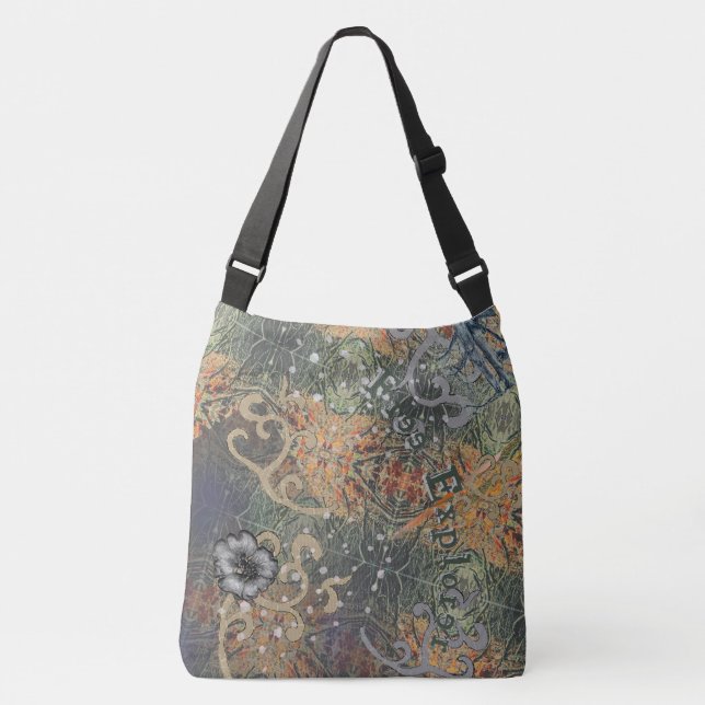 Hidden Delicate Camouflage & Your Text  Crossbody Bag (Front)