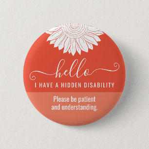 hidden disability awareness 2 inch round button