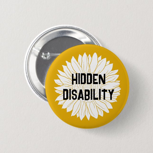 hidden disability awareness 2 inch round button (Front & Back)