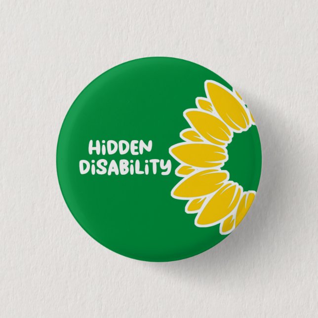 Hidden Disability Badge 1 Inch Round Button (Front)