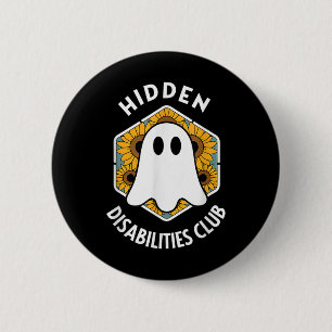 Hidden Disability Club Sunflower Ghost Awareness 2 Inch Round Button