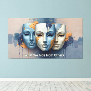 Hidden Emotions - Contemporary Surreal  Mask  Canvas Print