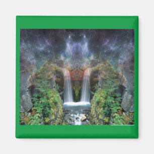 Hidden Faces in Fantasy Waterfalls Magnet