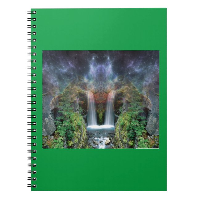 Hidden Faces in Fantasy Waterfalls Notebook (Front)