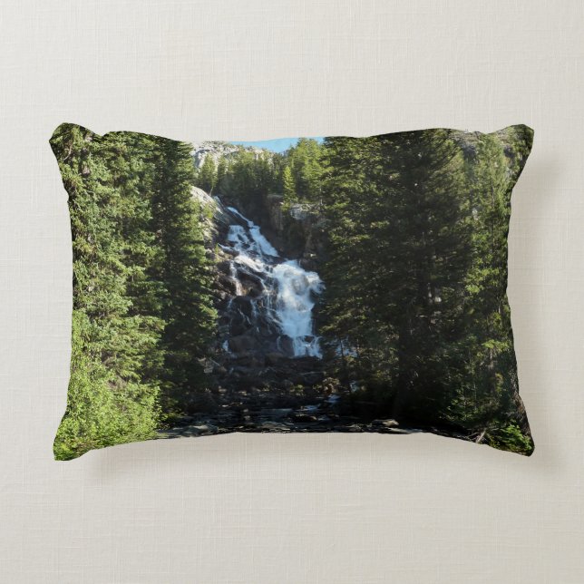 Hidden Falls in Grand Teton National Park Decorative Pillow (Front)