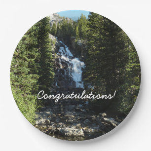 Hidden Falls in Grand Teton National Park Paper Plate
