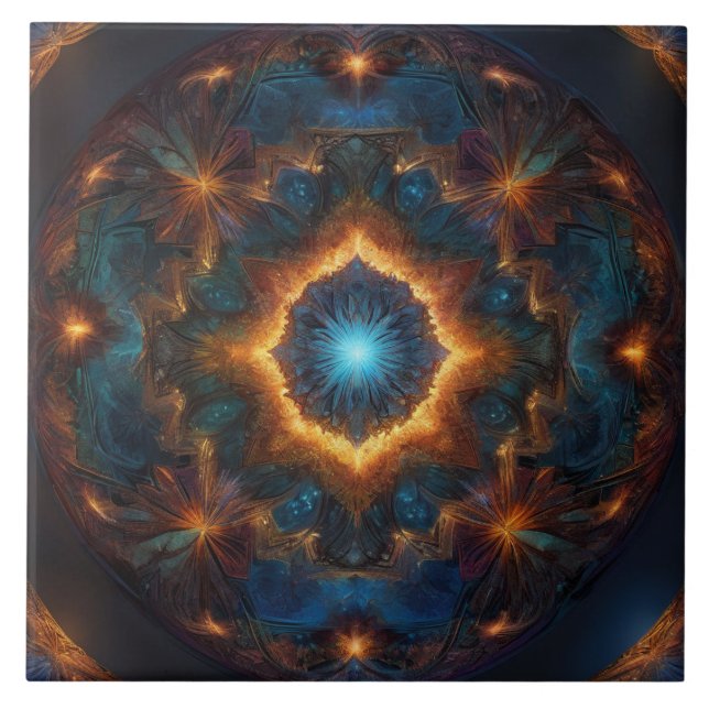 Hidden Fire Dark Abstract Tile (Front)