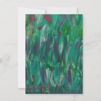 Hidden Green Red White Colorful Abstract Art Card