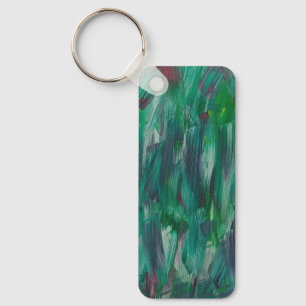 Hidden Green Red White Colourful Abstract Art Keychain