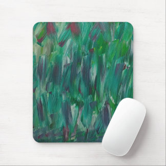 Hidden Green Red White Colourful Abstract Art Mouse Pad