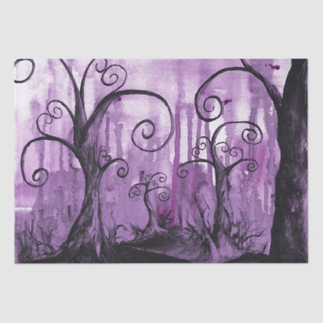 Hidden Hearts Trees Surreal Fantasy Landscape Art Tissue Paper (Front)