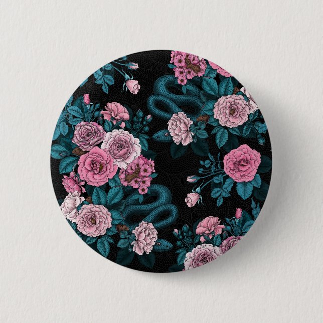 Hidden in the roses 2 2 inch round button (Front)