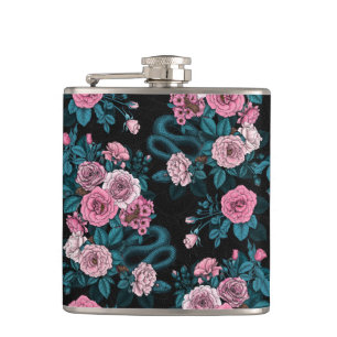 Hidden in the roses 2 hip flask