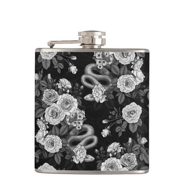 Hidden in the roses 3 hip flask (Front)
