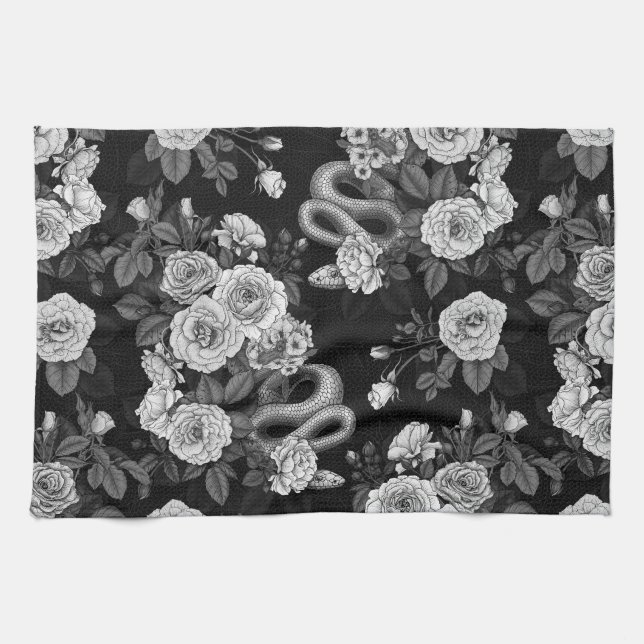 Hidden in the roses 3 kitchen towel (Horizontal)