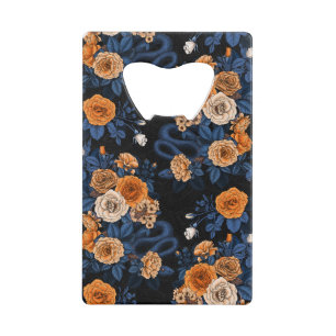 Hidden in the roses, orange and blue credit card bottle opener