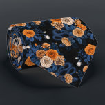 Hidden in the roses, orange and blue tie<br><div class="desc">Rose flowers,  mice and snakes hand- painted in Ps and Illustrator,  seamless pattern</div>