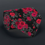 Hidden in the roses tie<br><div class="desc">Rose flowers, mice and snakes hand- painted in Ps and Illustrator, seamless pattern</div>