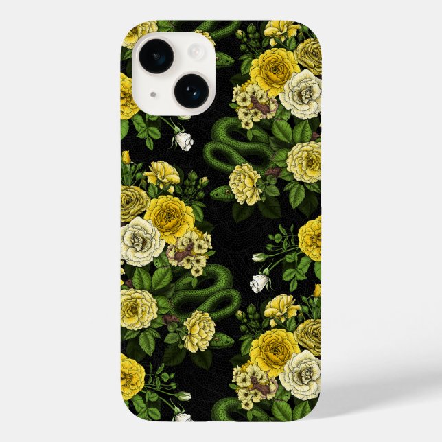 Hidden in the roses, yellow and green Case-Mate iPhone case (Back)