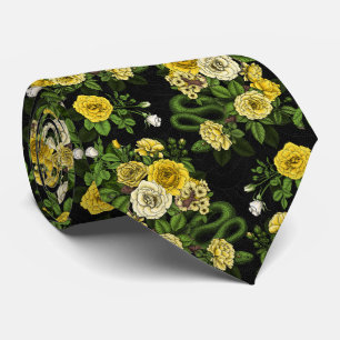 Hidden in the roses,yellow and green tie
