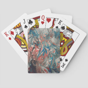 Hidden Intrigue Swirling Abstract Painting Poster Playing Cards