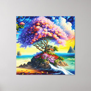 Hidden Island in the Ocean Canvas Print