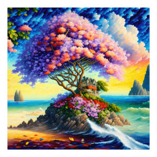 Hidden Island in the Ocean Photo Print