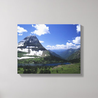 Hidden Lake, alpine meadows, rock strata, and timb Canvas Print