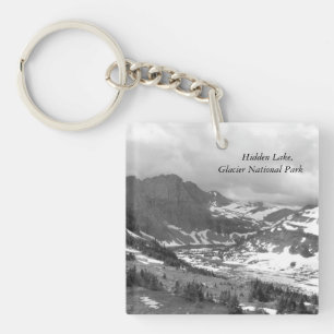 Hidden Lake Glacier National Park Monochrome Photo Keychain