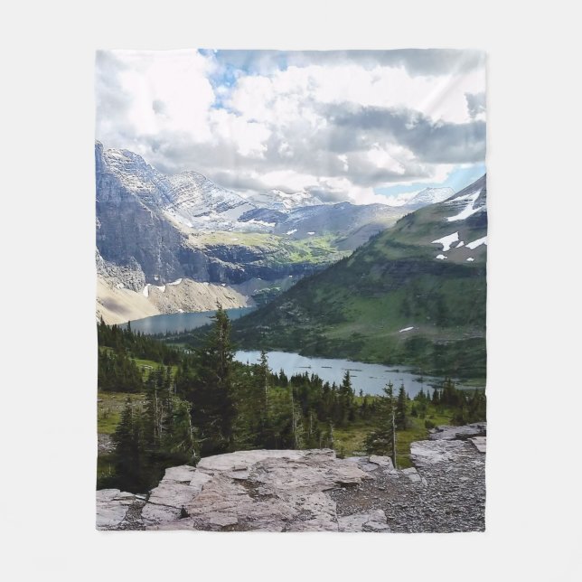 Hidden Lake Overlook Glacier National Park Montana Fleece Blanket (Front)