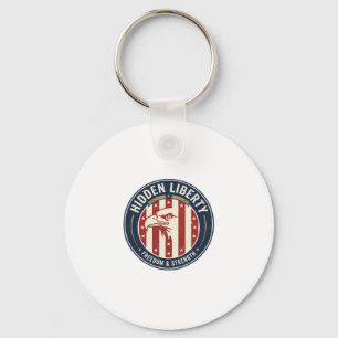 Hidden Liberty Patriotic Patriotic Optical Illusio Keychain