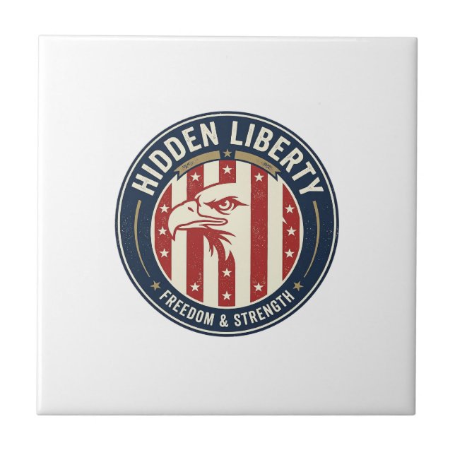 Hidden Liberty Patriotic Patriotic Optical Illusio Tile (Front)