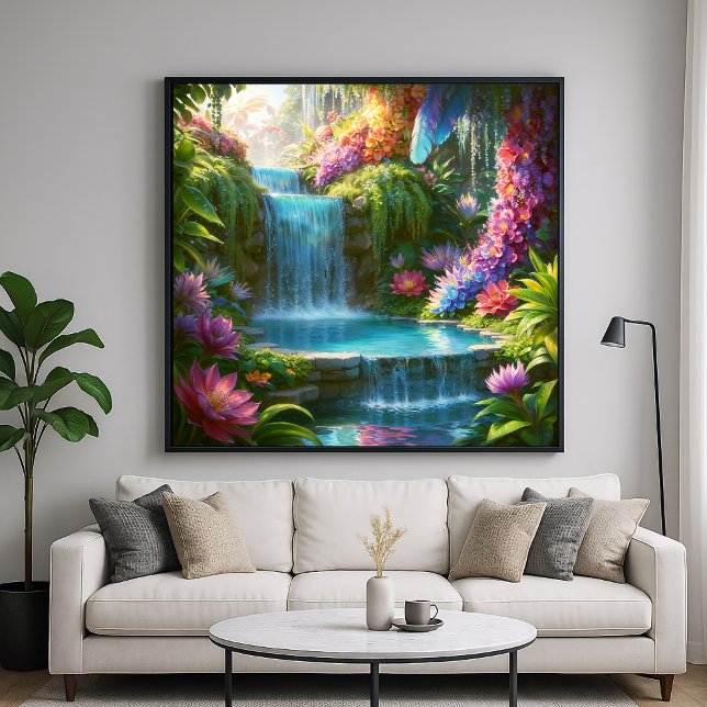 Hidden Oasis - Colourful Nature Illustration Style Poster (Creator Uploaded)