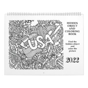 Hidden object and colouring book calendar