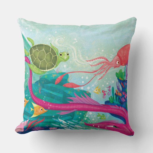 Hidden Ocean Treasures Throw Pillow (Front)
