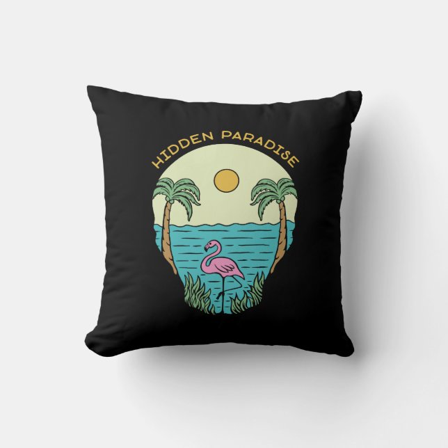 Hidden Paradise Throw Pillow (Front)