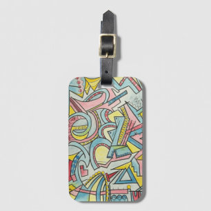 Hidden Treasure-Hand Painted Abstract Art Luggage Tag