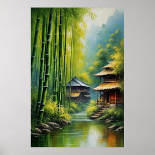 Hidden Village in the Bamboo Embrace Poster