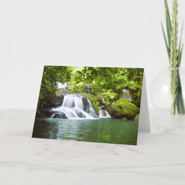 Hidden Waterfall Folded Greeting Card (Front)